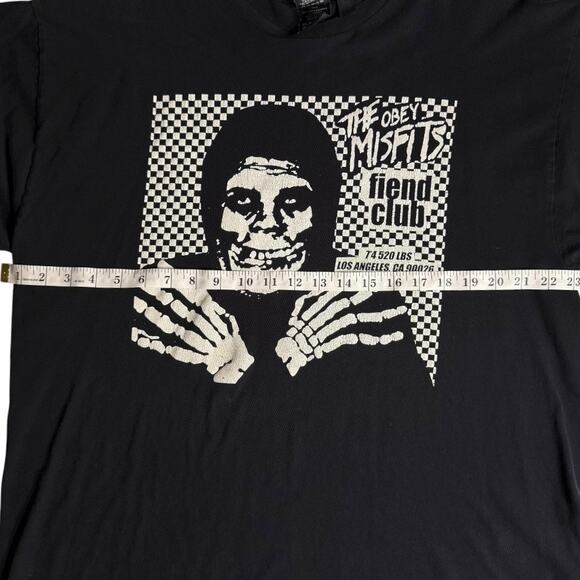 Obey The Misfits Fiend Club Skull Graphic Tee Black XL Punk Rock Band T-Shirt - Picture 10 of 11